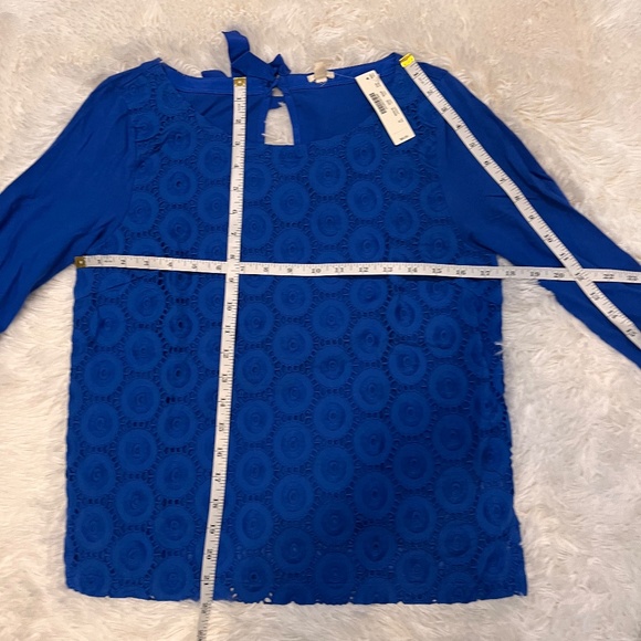 J. Crew Eyelet Blouse | Blue | Medium | NWT - Picture 2 of 5